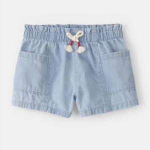 24M Baby Girl Chambray Shorts - Blue