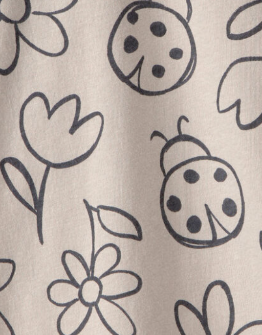 3T Toddler Girl Floral Top - Grey - Image 2