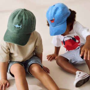 Shark/Crab Washed Caps 2 Pack (3mths-10yrs)